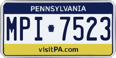 PA license plate MPI7523