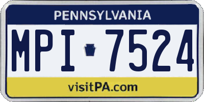 PA license plate MPI7524