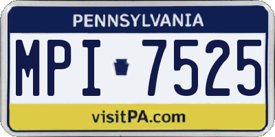 PA license plate MPI7525