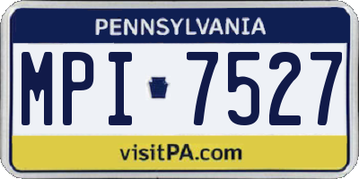 PA license plate MPI7527