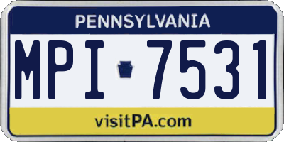 PA license plate MPI7531