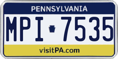 PA license plate MPI7535