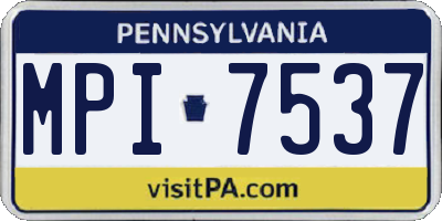 PA license plate MPI7537