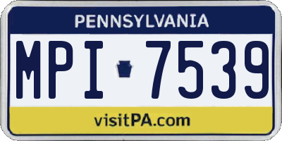 PA license plate MPI7539