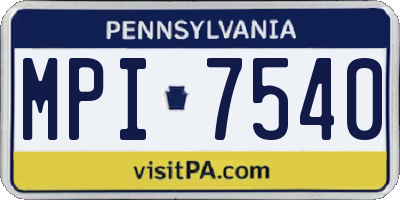PA license plate MPI7540
