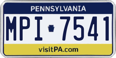 PA license plate MPI7541