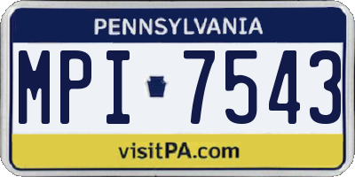 PA license plate MPI7543