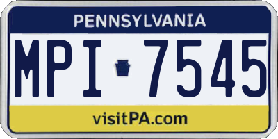 PA license plate MPI7545