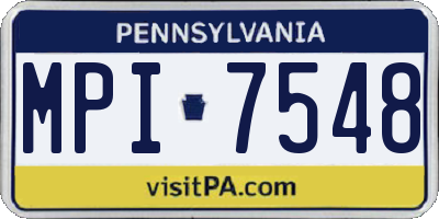 PA license plate MPI7548