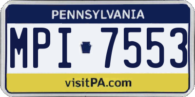PA license plate MPI7553