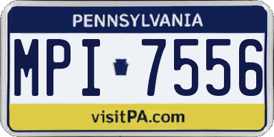 PA license plate MPI7556