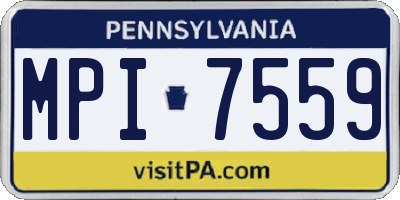 PA license plate MPI7559
