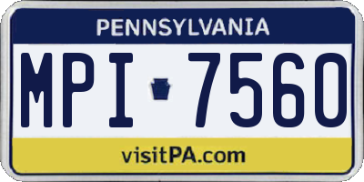 PA license plate MPI7560