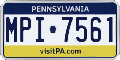 PA license plate MPI7561
