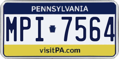 PA license plate MPI7564