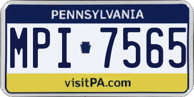 PA license plate MPI7565