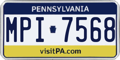 PA license plate MPI7568