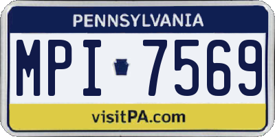 PA license plate MPI7569