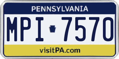 PA license plate MPI7570