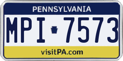 PA license plate MPI7573