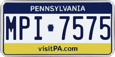 PA license plate MPI7575