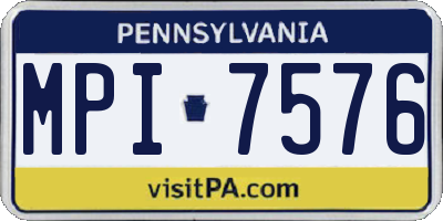 PA license plate MPI7576