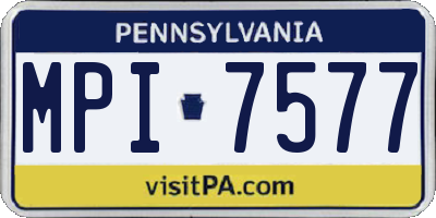 PA license plate MPI7577