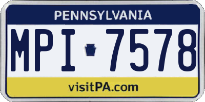 PA license plate MPI7578
