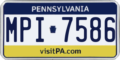PA license plate MPI7586