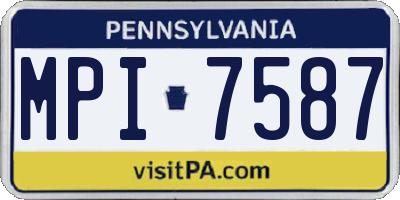 PA license plate MPI7587