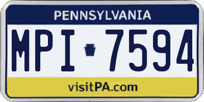 PA license plate MPI7594