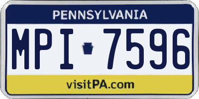 PA license plate MPI7596