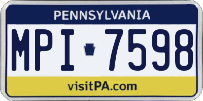 PA license plate MPI7598