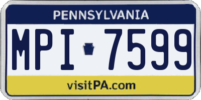 PA license plate MPI7599