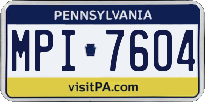 PA license plate MPI7604