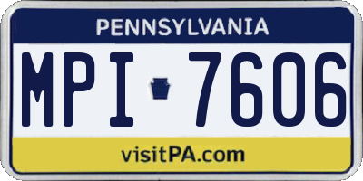PA license plate MPI7606