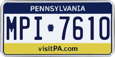 PA license plate MPI7610
