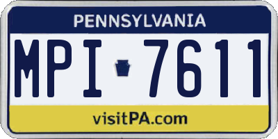PA license plate MPI7611