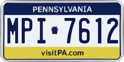 PA license plate MPI7612