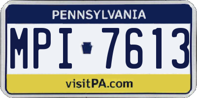 PA license plate MPI7613