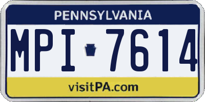 PA license plate MPI7614