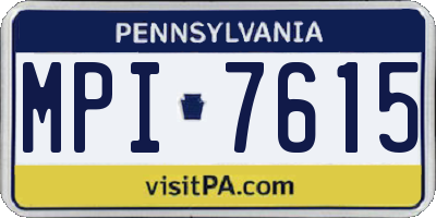 PA license plate MPI7615
