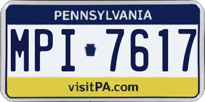 PA license plate MPI7617