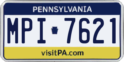 PA license plate MPI7621