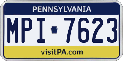 PA license plate MPI7623