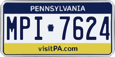 PA license plate MPI7624