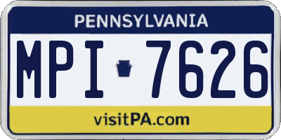 PA license plate MPI7626
