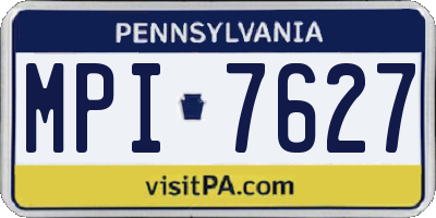 PA license plate MPI7627