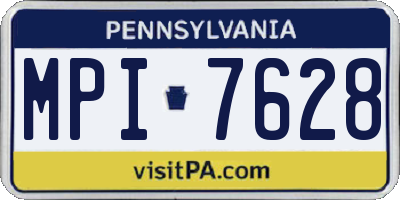 PA license plate MPI7628