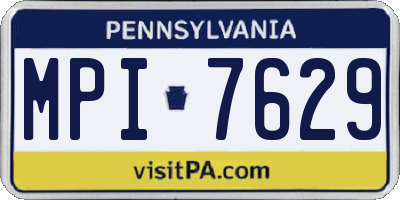 PA license plate MPI7629